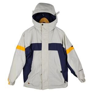 COLUMBIA BOY'S GRAY NAVY CONVERT WINTER INSULATED JACKET SIZE 14/16 HOODED